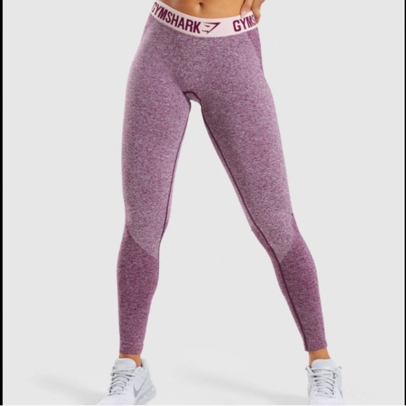 Gym Shark purple leggings Gymshark Spellout Waistband Leggings flex leggings - Picture 11 of 12